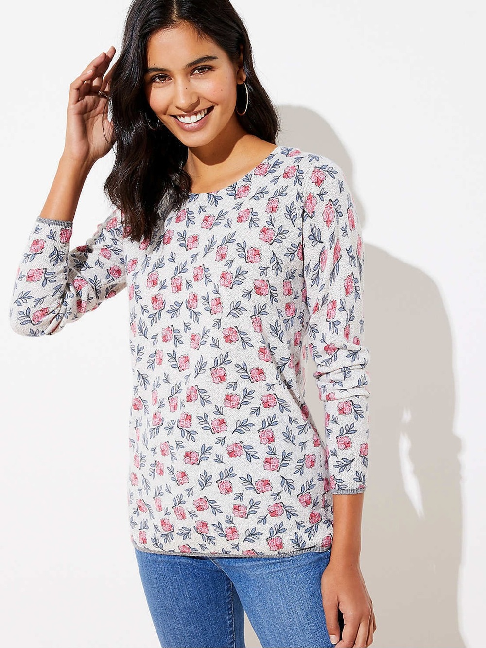 NWT! Ann Taylor LOFT Floral Print Wool-Blend Lightweight Sweater. Size Small. - Picture 8 of 8